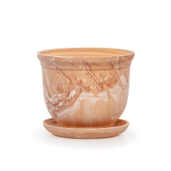 Mrozoodporna Doniczka Grecka wys. 16 cm, średnica 19,5 cm Terakota z bielą